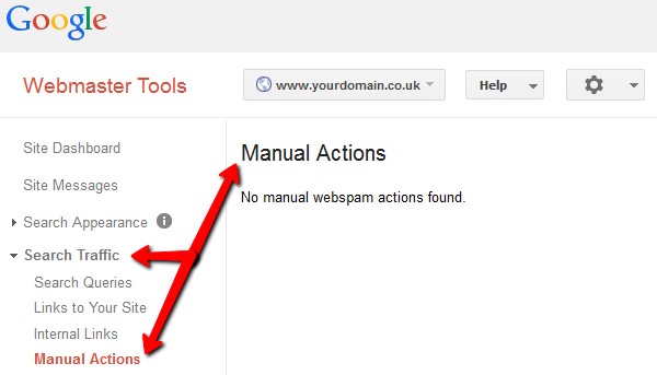 نحوه دسترسی به manual action در وبمستر گوگل